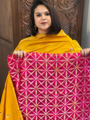 Pink Designer Handwoven Kadwa Banarasi Suit Set in Pure Silk
