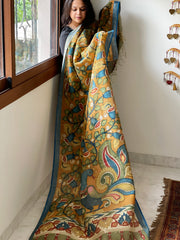 Handpainted Kalamkari Dupatta in Chanderi Silk