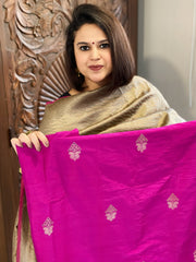 Purplish Pink Designer Handwoven Kadwa Banarasi Suit Set in Pure Silk