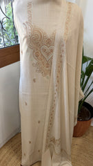 Lite Toosh Winter Suit Set with Aari Work in Pashmina Wool