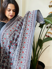 Handmade Sindhi Kadhai with Real Mirror Handwork Dupatta in Pure Silk