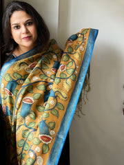 Handpainted Kalamkari Dupatta in Chanderi Silk
