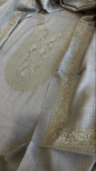 Lite Toosh Winter Suit Set with Aari Work in Pashmina Wool