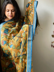 Handpainted Kalamkari Dupatta in Chanderi Silk