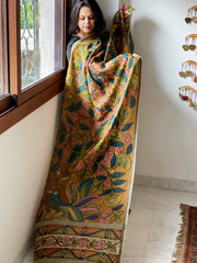 Handpainted Kalamkari Dupatta in Chanderi Silk