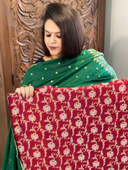 Maroon Designer Handwoven Kadwa Banarasi Suit Set in Pure Silk