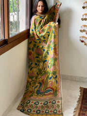 Handpainted Kalamkari Dupatta in Chanderi Silk