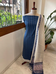 Indigo Handwoven Suit Sets in Pure Cotton