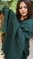 Rust Ajrakh Handblock Printed Silk-Woollen Shawl