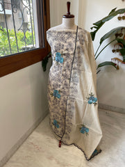 Suit Set with Thread Embroidery in Chanderi