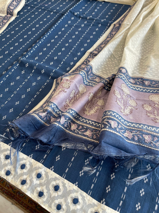 Indigo Handwoven Suit Sets in Pure Cotton