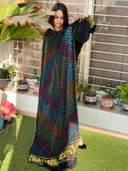 Black Kodi Bandhej Dupatta in Gajji Silk