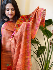 Kashmiri Aari Embroidered Dupatta in Geecha Silk