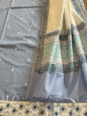 Blue Handwoven Suit Sets in Pure Cotton