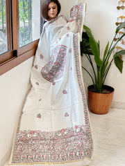 Handpainted Madhubani Dupatta in Pure Chanderi Silk