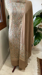 Toosh Winter Suit Set with Aari Work in Pashmina Wool