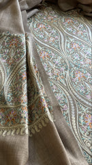Toosh Winter Suit Set with Aari Work in Pashmina Wool