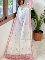 Handpainted Madhubani Dupatta in Pure Chanderi Silk
