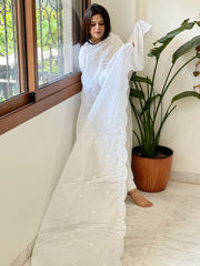 Mul Cotton Dupatta with Thread Embroidery