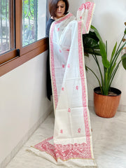 Handpainted Madhubani Dupatta in Pure Chanderi Silk