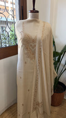 Lite Toosh Winter Suit Set with Aari Work in Pashmina Wool