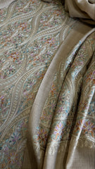 Toosh Winter Suit Set with Aari Work in Pashmina Wool