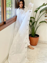 Mul Cotton Dupatta with Cut Work