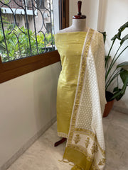 Lemon Yellow Handwoven Suit Sets in Pure Cotton