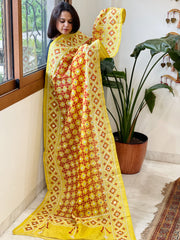Handmade Sindhi Kadhai with Real Mirror Handwork Dupatta in Pure Silk