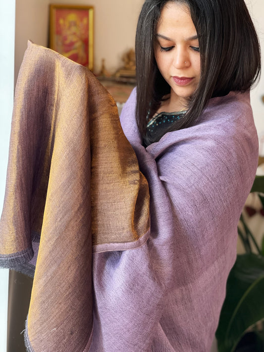 Lavender Pashmina Shawl with Zari