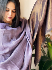 Lavender Pashmina Shawl with Zari