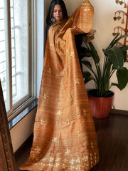 Handmade Phulkari Dupatta in Pure Geecha-Tussar Silk