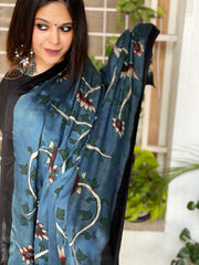 Handsketched & Handpainted Dupatta in Modal Silk