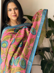 Handpainted Kalamkari Dupatta in Chanderi Silk