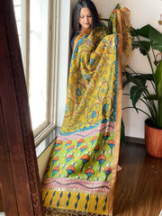 Handpainted Kalamkari Dupatta in Chanderi Silk