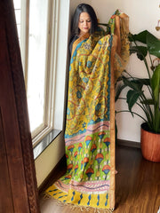 Handpainted Kalamkari Dupatta in Chanderi Silk