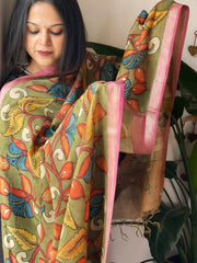 Handpainted Kalamkari Dupatta in Chanderi Silk