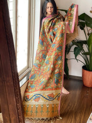 Handpainted Kalamkari Dupatta in Chanderi Silk