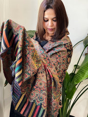 Black Woven Kaani Jaal Pashmina Shawl