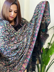 Black Woven Kaani Jaal Pashmina Shawl