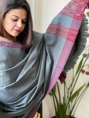 Grey Woven Kullu Woollen Shawl