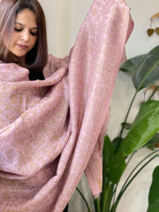 Pink Pashmina Shawl with Zari