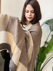 Dusty Grey Pashmina Shawl with Zari