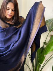 Blue Pashmina Shawl with Zari
