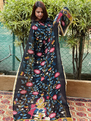 Handpainted Kalamkari Dupatta in Chanderi Silk
