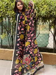 Handpainted Kalamkari Dupatta in Chanderi Silk