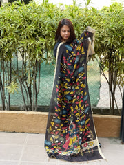 Handpainted Kalamkari Dupatta in Chanderi Silk
