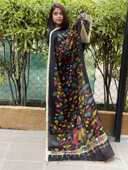 Handpainted Kalamkari Dupatta in Chanderi Silk