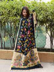 Handpainted Kalamkari Dupatta in Chanderi Silk