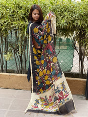 Handpainted Kalamkari Dupatta in Chanderi Silk